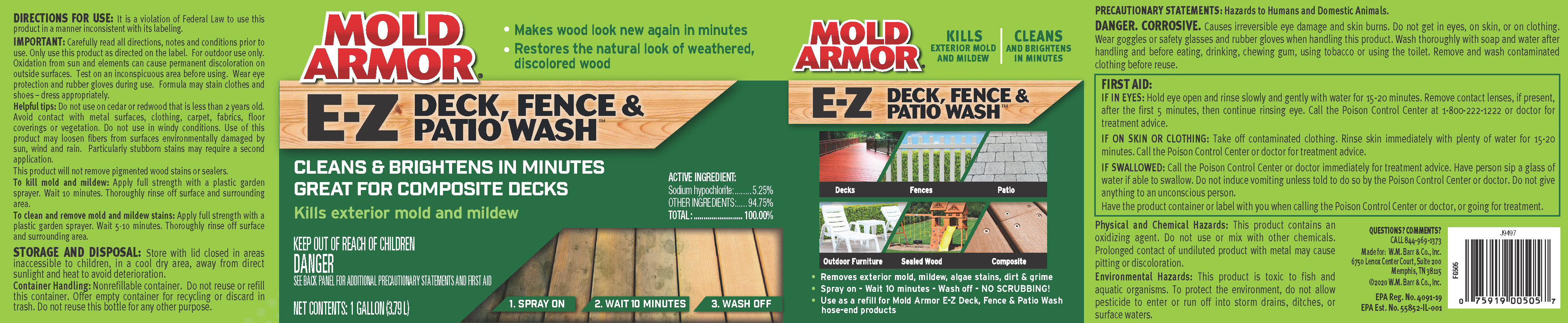 Mold Armor® Deck Wash, 1 gal - Baker's