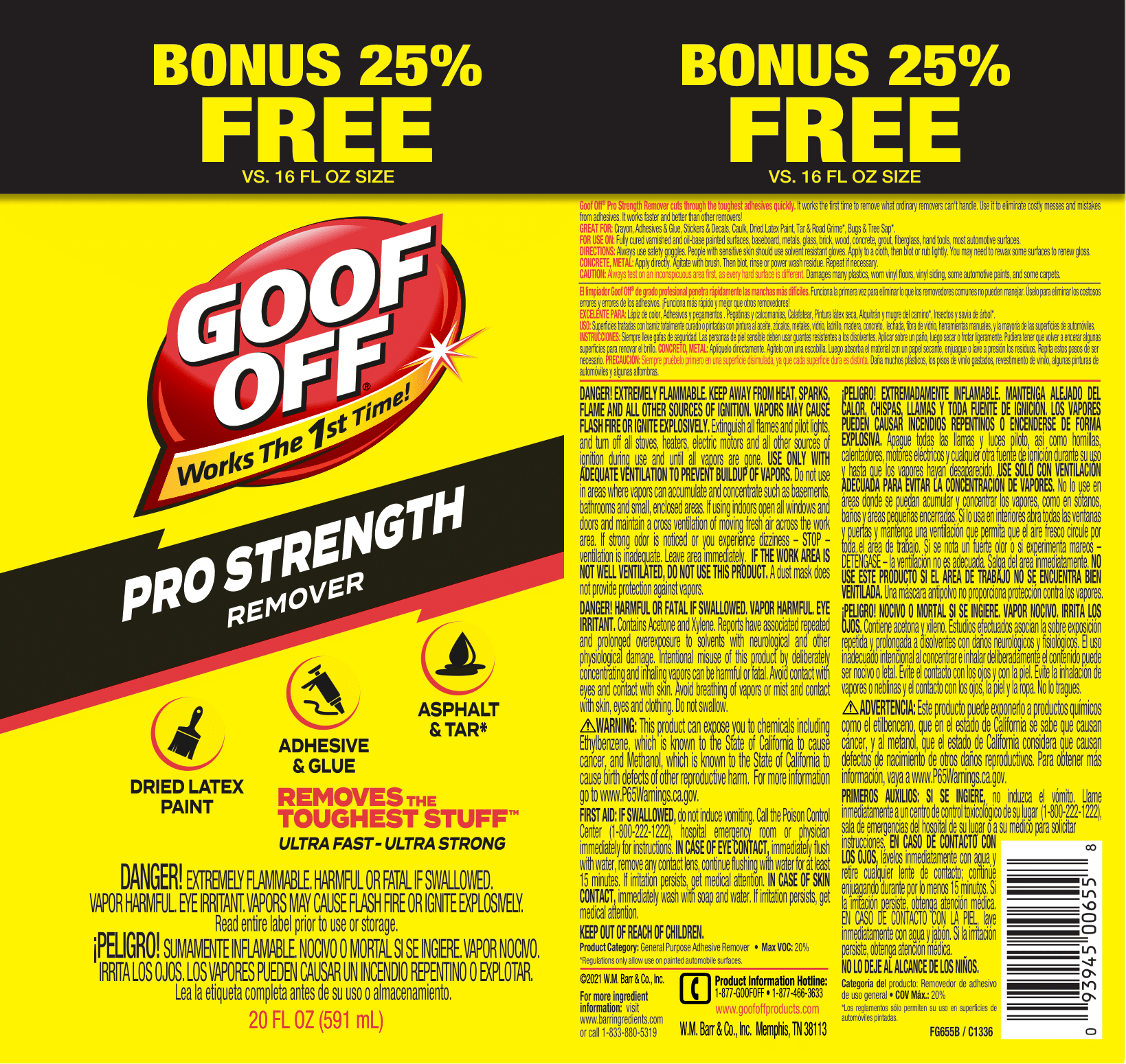 Goof Off Pro Strength Remover Bonus 25% Free