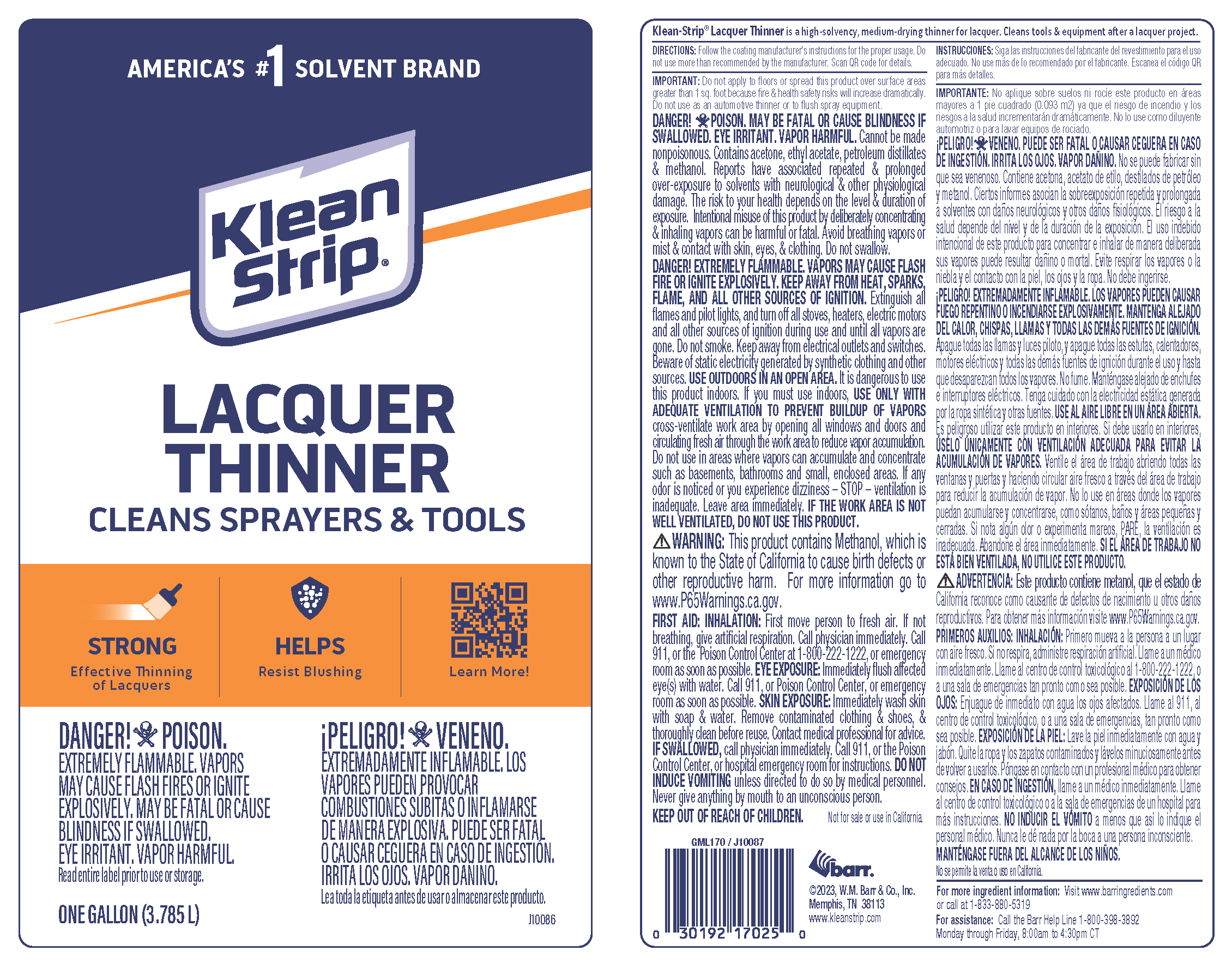 Klean Strip CML170 5G Lacquer Thinner (1 Pack)